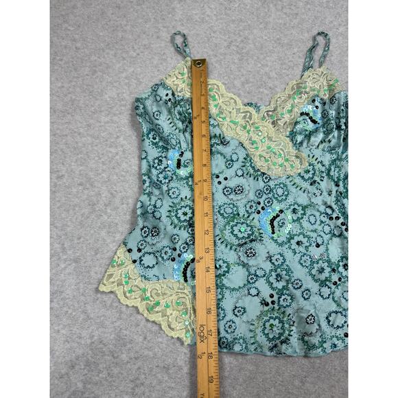 Bebe Womens Size M Y2K Silk Sequin Beaded Cami Tank Top - Picture 5 of 13